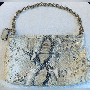 COACH Embossed Python RARE Exotic Snakeprint Chain Zip Bag